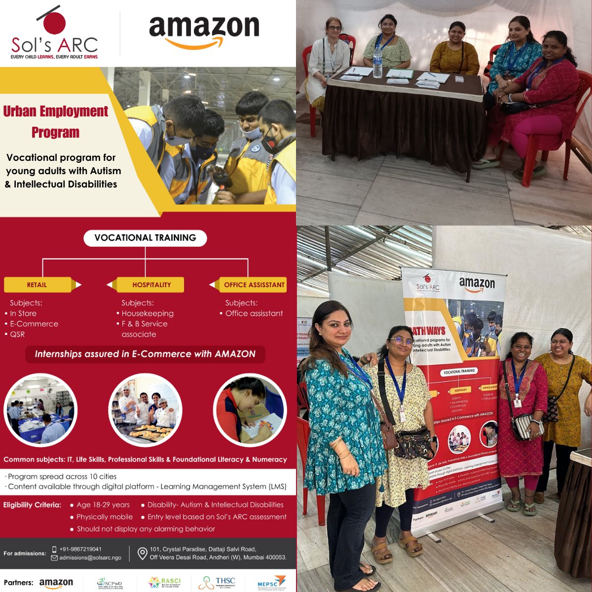 Inspiring Day at Apnalaya's Career Fair! 

For admissions enquiry, please contact;
For more details, visit our website: solsarc.ngo
Phone No. +91 9867219041
Email address: admissions@solsarc.ngo

hashtag#EmpowerPwDs hashtag#JobFair hashtag#InclusionMatters hashtag