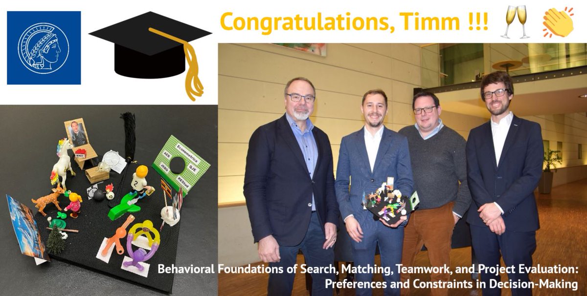 mpi_inno_comp's tweet image. We congratulate @TimmOpitz on the successful defense of his thesis! 🙌🍾

#PhD #BehavioralResearch #DecisionMaking #EntrepreneurshipEducation #Uganda

Examiners
@DietmarHarhoff @mpi_inno_comp
@FlorianEnglmai1 @ECONMunich
Vojtech Bartos @LMU_Muenchen

@maxplanckphdnet #econtwitter