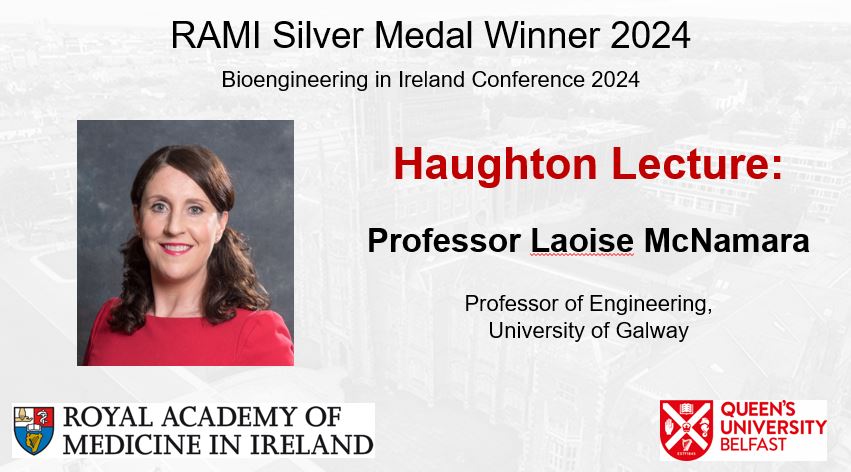 Delighted to announce that the #RAMI Silver Medal Winner for 2024 is awarded to Professor @LaoiseMcnamara 🎉 As the distinguished recipient of this prestigious award, Professor McNamara will deliver the Samuel Haughton Honorary Lecture on Saturday at #BinI2024 👏