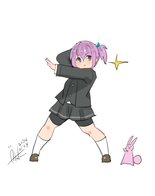 不知火『不知火に落ち度でも!?』 #艦これ #不知火 #艦これ版深夜の真剣お絵描き60分一本勝負 #艦これ版真剣お絵描き60分一本勝負_20240124