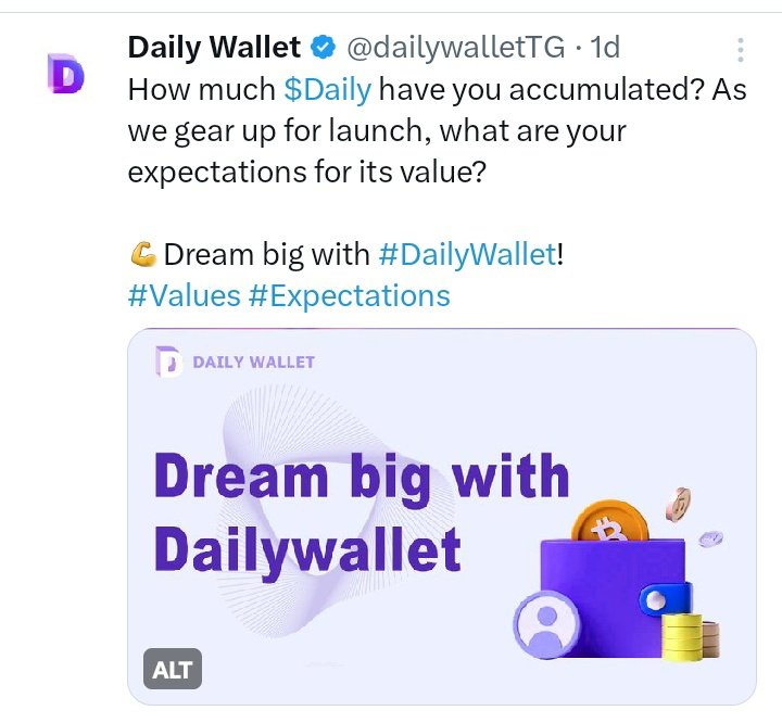PiNetworkLab's tweet photo. Another $0 Airdrop with potential @dailywalletTG

I can still remember when $Hi token started on Telegram before launching thier wallet, me and my team made money 💰 

sign up and earn 300 $DAILY 👇

https://t.co/GhTlqgRtxU

Easy bot, start now before earning reduces🤑🤑💯 https://t.co/bFQqRhCDM9