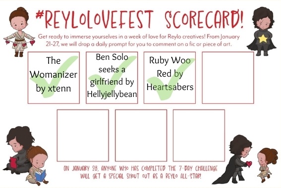 Day 3 of #ReyloLoveFest! (Yes, I'm a little late, I'm sorry. Yesterday was a day.)

A fic that makes my heart ache: Ruby Woo Red (which I'm currently binging) by @heartsabers. Makeup artist Rey and shy Ben Solo have my heart and soul in a choke hold.
archiveofourown.org/works/16069067