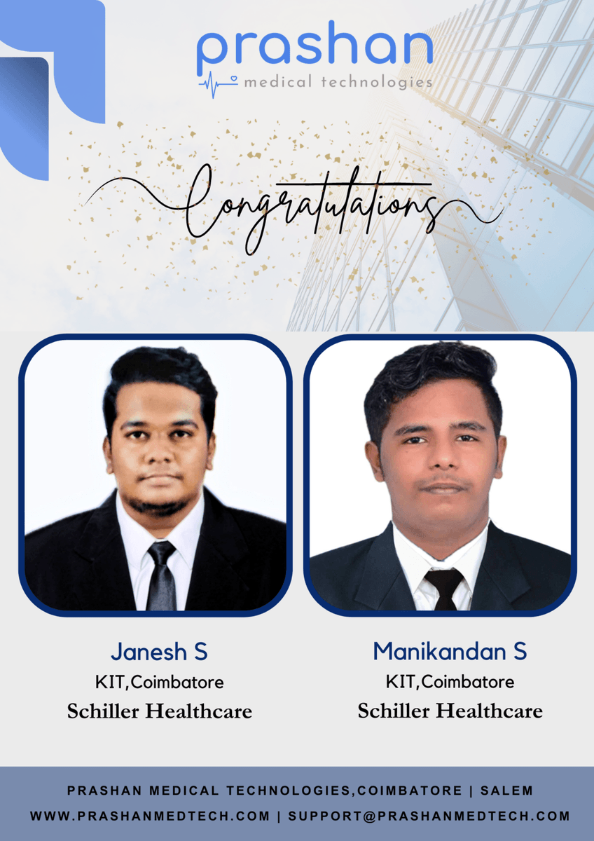 MedicalPrashan's tweet photo. Congratulations...!!! 

To the future of healthcare industry.!!! These young &amp; energetic minds will contribute their efforts to make healthcare industry proud...!! 

 #prashan #prashanmedtech #placement #medical #biomedical #service #sales #healthcare #schiller #cbe #salem https://t.co/SIZcbdMgnn