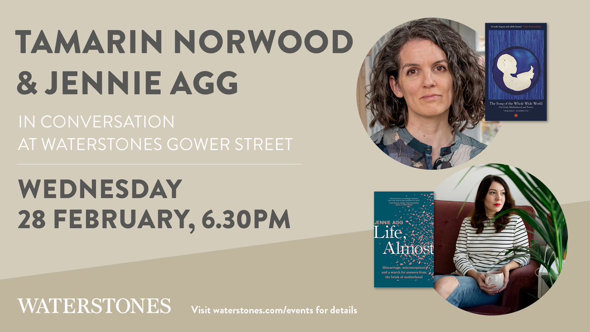 Join us for an honest and moving discussion on pregnancy, motherhood and channelling grief into writing with @TamarinNorwood @PressIndigoThe & @jenniferagg @TransworldBooks on 28th February. Tickets 👇 waterstones.com/events/pregnan…