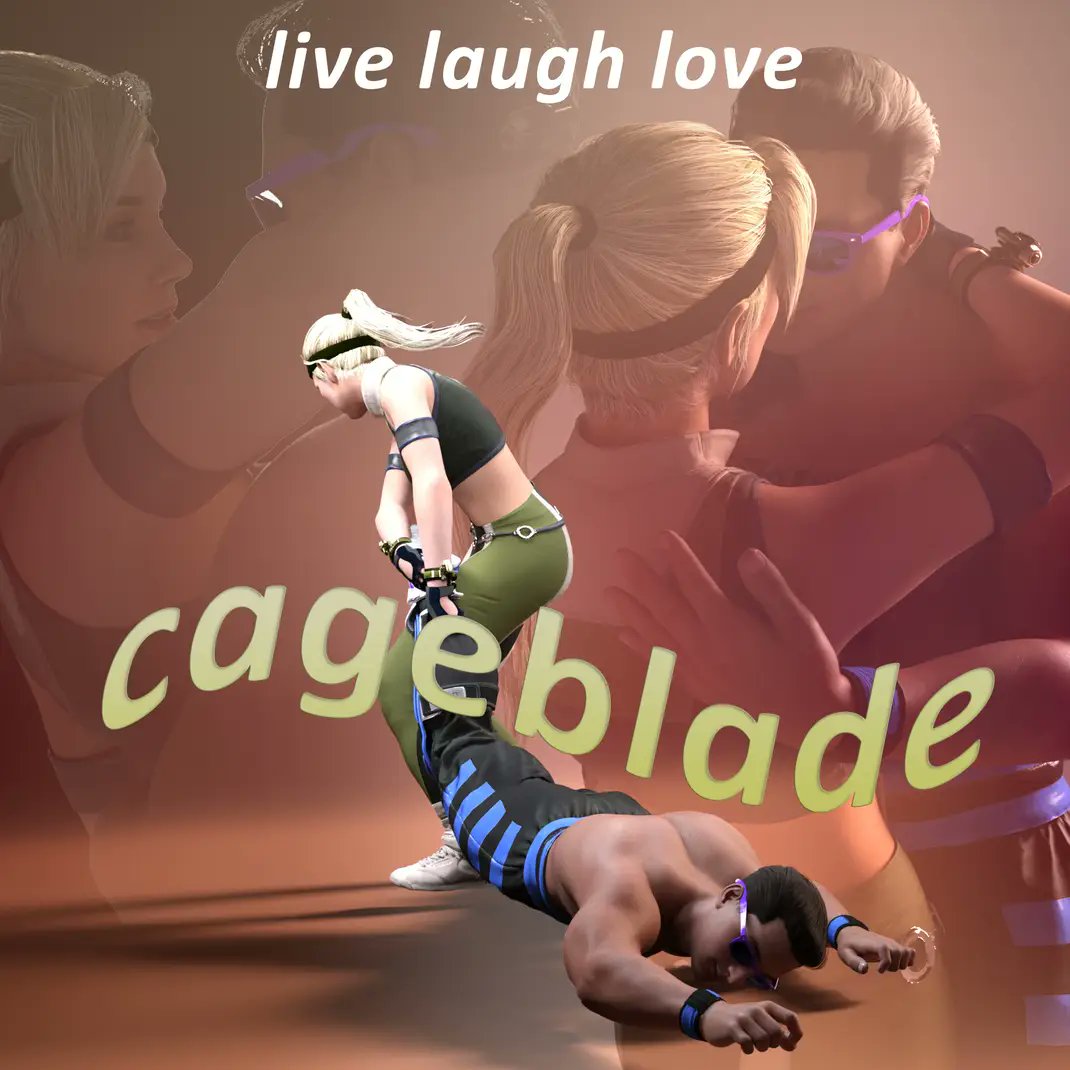 Posting this thing I did a few months ago to prove I'm not d word Cageblade, my beloved #mk1 #mortalkombat1 #sonyablade #cageblade #johnnycage #3dart