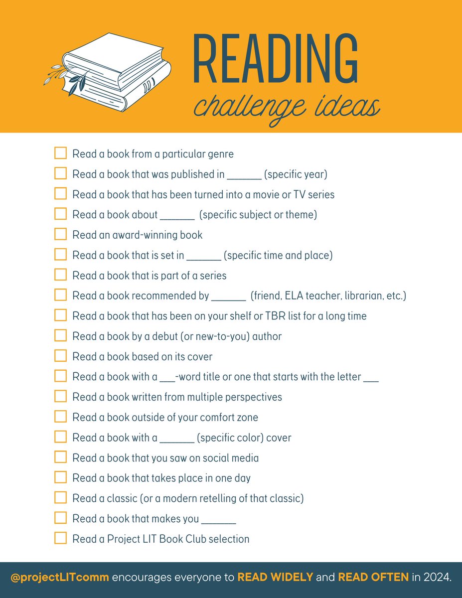 Our 2024 focus is to READ WIDELY and READ OFTEN. To help students and educators do just that, we’ll be sharing book recommendations across a whole bunch of categories. (Feel free to use this list to help students create their own customized reading challenge!) 📚🧡