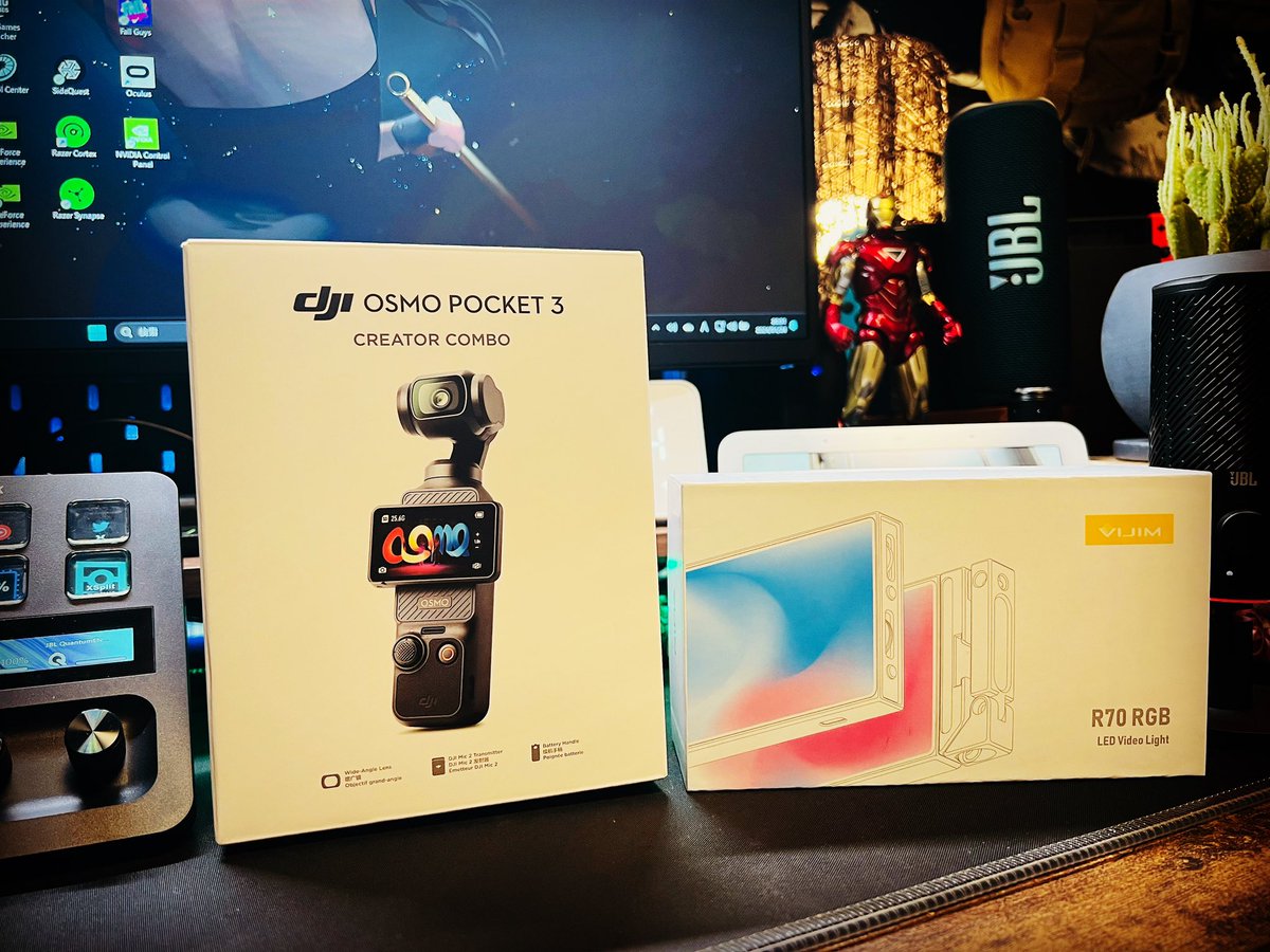 yoshio_VLOG's tweet photo. 帰宅したら
#DJI OSMO POCKET 3 が届いてた。
部屋撮影時のライトはヨドバシで購入。
#VIJIM R70RGB
オズポケ3の1インチCMOSセンサーが楽しみです🎵
#オズモポケット3
#撮影ライト https://t.co/5xcVEL0Mja