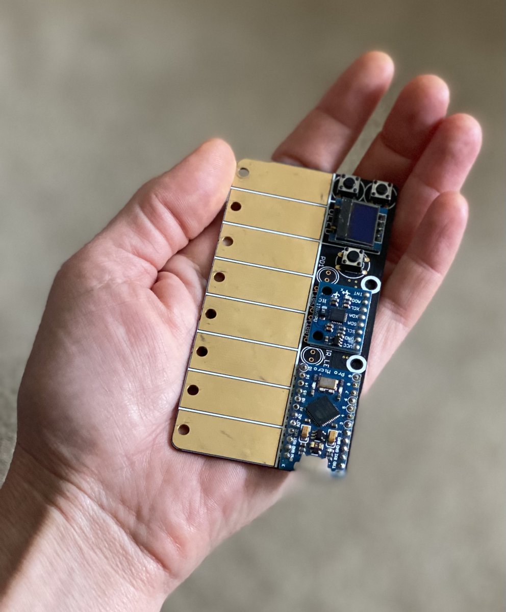 Who goes to an open evening and comes home with one of these?! Thanks <a href="/ChrisBallMidi/">Chris Ball</a>. Excellent event by <a href="/DrakeMusicRandD/">Drake Music DMLab</a>. So much innovation and invention for accessible music making and such a friendly team. Don't miss out on their free blended events: drakemusic.org/technology/dml…