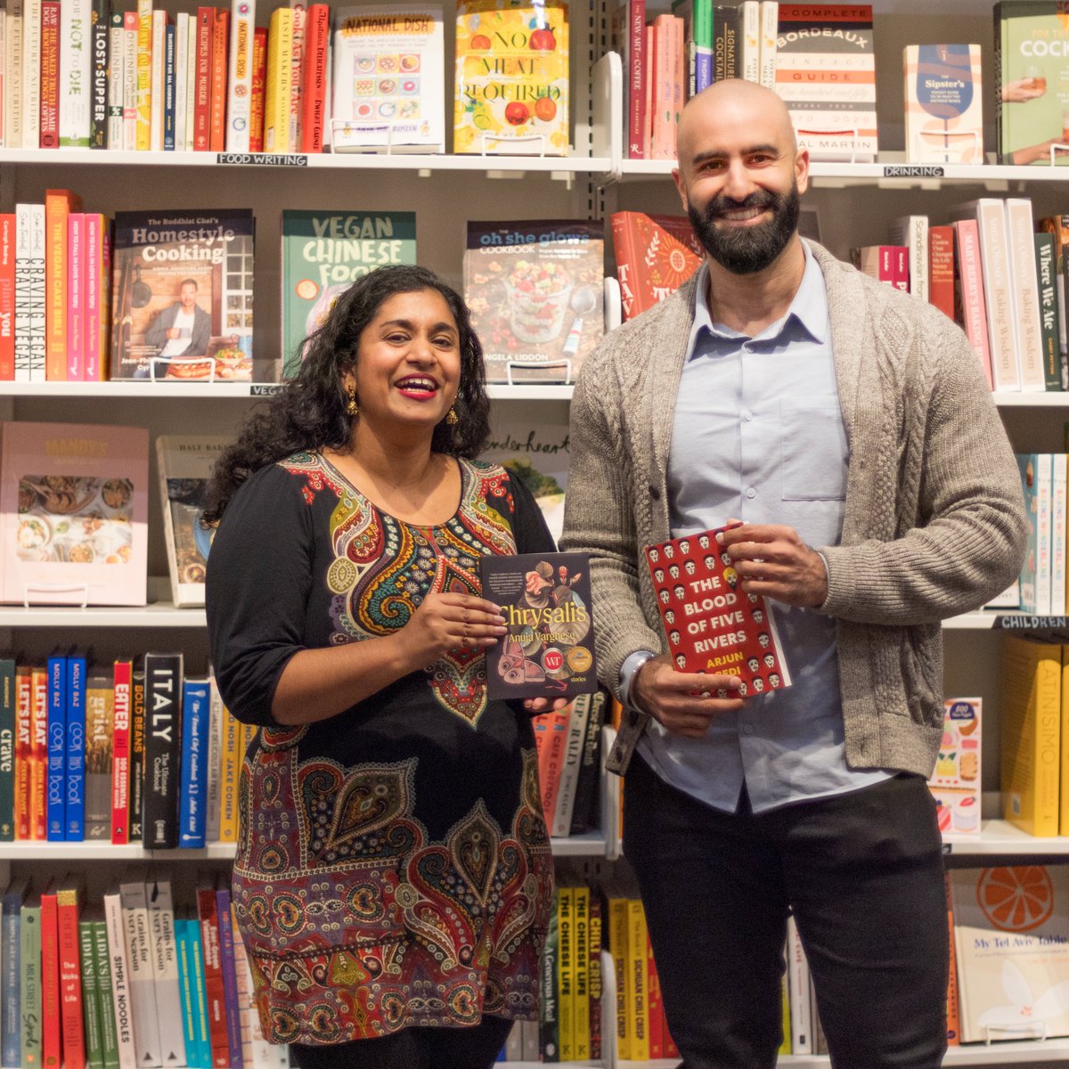 Great book launch last night @typebooks to celebrate the launch of Arjun Bedi's debut novel, The Blood of Five Rivers, with special guest @Anuja_V, winner of the Governor General's award for fiction. @PalimpsestPress shorturl.at/cntQ3