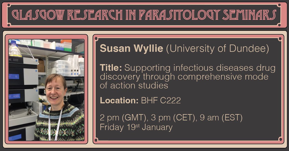 🎥 | WATCH | A recording of the Dr Susan Wyllie (@DundeeUni) GRiP-ing seminar, 'Supporting infectious diseases drug discovery through comprehensive mode of action studies', can now be viewed on our @UofGSii YouTube channel for a limited time. 📺youtu.be/sNhglnoxGbw?si…