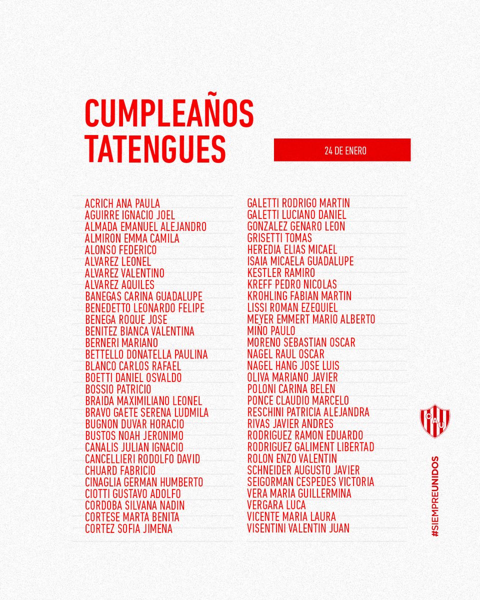 🎂 Unión saluda a sus socios y socias que cumplen años hoy.
¡Felicidades! 🔴⚪ 
#SociosTatengues #SociasTatengues #CumpleañosTatengues
