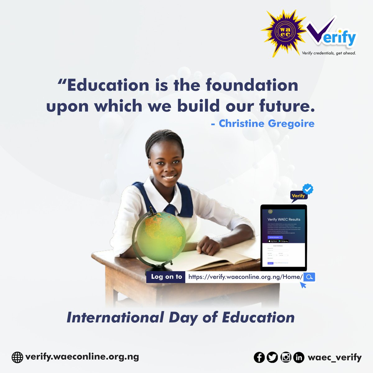 Every lesson we learn is like adding bricks to make our dreams come true. 

Happy International Day of Education!

#waec #verify #waecverify #sidmach #technologies #solution #data #access #education #resultsverification #InternationalDayofEducation2024