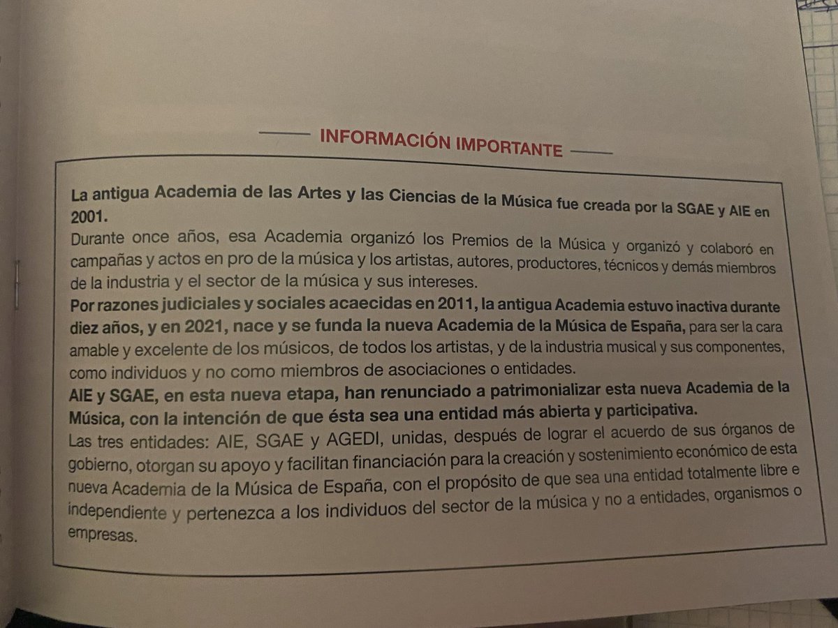 OlgaBaezaDanza's tweet photo. Hoy se ha presentado oficialmente la Academia de la Música de España #Acamus en @cbamadrid. Entre los propósitos: crear unos Premios de la Música, un Museo de la Música, apoyar a la música en directo y representar a todo el sector. Os lo contamos en @rne 👇🏻🎧 https://t.co/wWBIfl12or