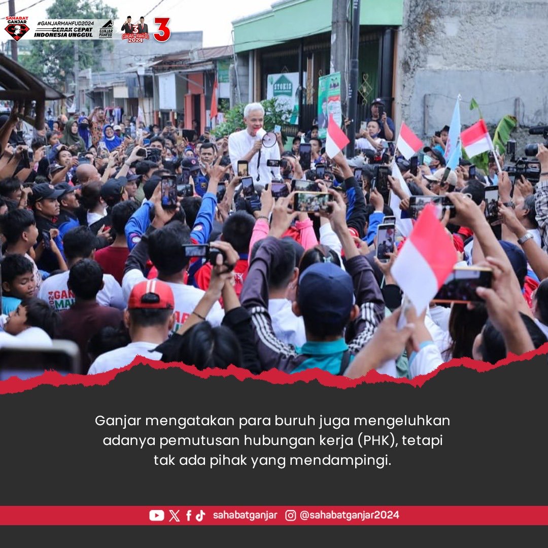 King_PWS_'s tweet photo. Ganjar Pranowo dan Mahfud MD, secara tegas berkomitmen utk meningkatkan kesejahteraan buruh di Indonesia. 

Fokus utama pasangan ini adalah mengembalikan hak” buruh, terutama terkait pemutusan hubungan kerja, dgn memastikan kepatuhan terhadap aturan yg berlaku.

#SahabatGanjar https://t.co/iPuixaF54p