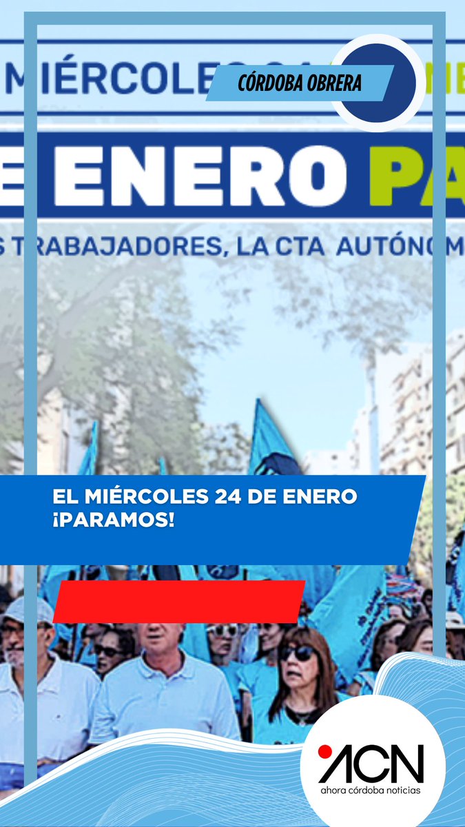 El miércoles 24 de enero ¡paramos! <a href="/UEPC_oficial/">Unión de Educadores de la Provincia de Córdoba</a> acnoticias.ar/el-miercoles-2…