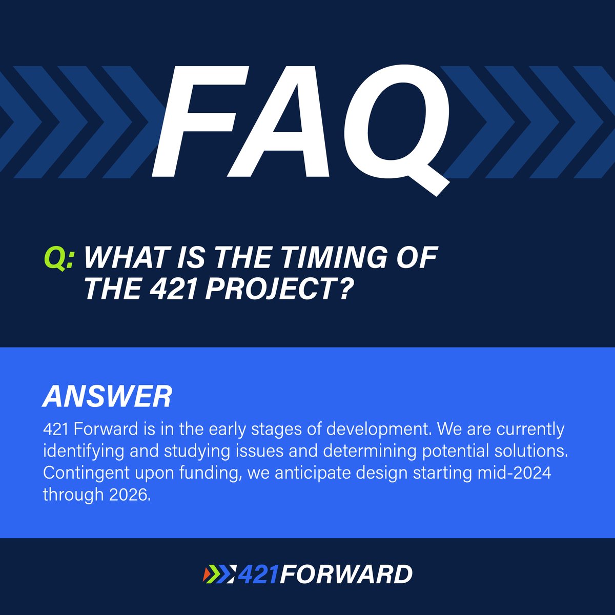 What is the timing of the 421 Forward project?