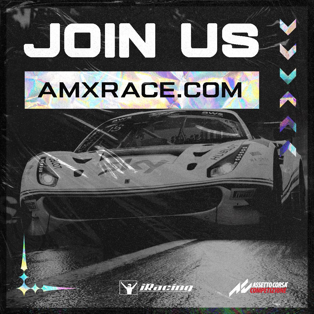 The AMX Global League is BACK with Season 4!
New cars, tracks, #simracing championships, and even more ways to win!
Find out more at AMXRace.com