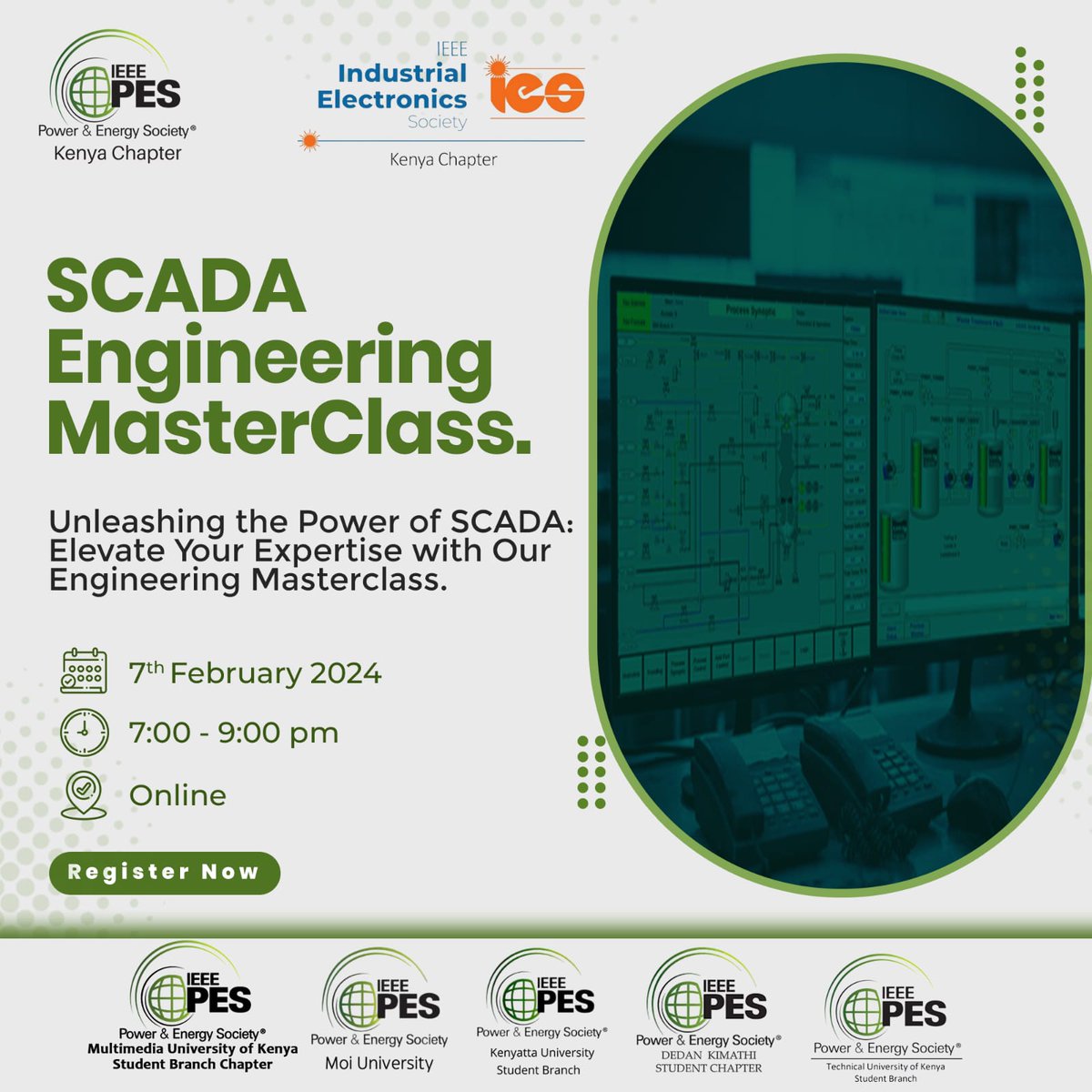 Good evening people, welcome to our first event this year and the first of many to come 😁😅 you wouldn't want to miss this out.

Here's the registration link:  events.vtools.ieee.org/event/register… 

#PESKenya #IESKenya #SBs #SCADAMasterClassSeries