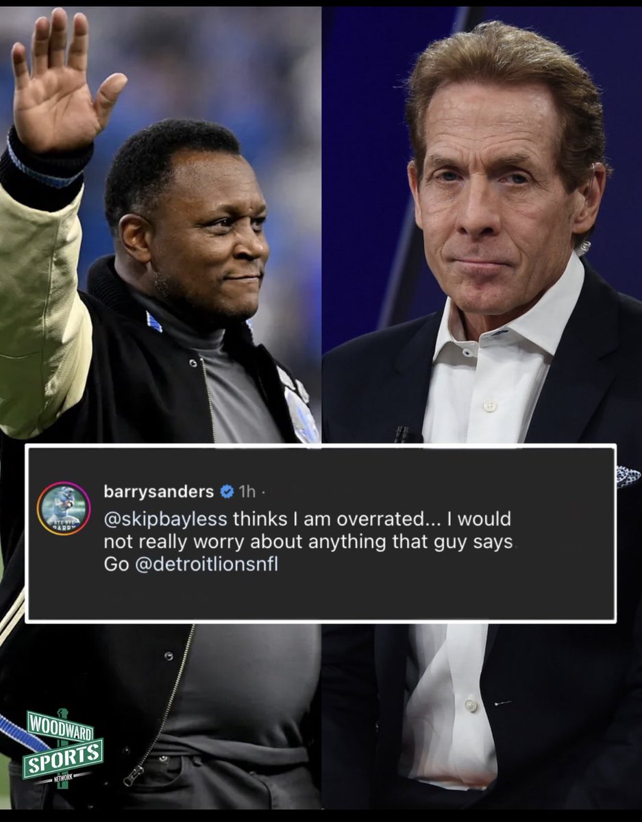 ErrolMarks34's tweet photo. Not surprised coming from a Skip Bayless comment
Im convinced Bayless looks for the best talent to call overrated or washed up
How did Shannon last 7 years 🤡
#NFL #NFLTwitter #Sports #SportsNews #Football #SportsUpdate #FootballNews #Bayless #BarrySanders #Lions #AllGrit #Detroit