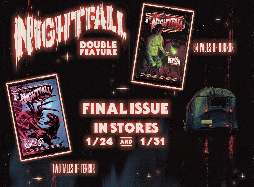 Did you know I’ve been lettering the Denizen story in the Nightfall Double Feature? Well, I have been, and the last issue is out.