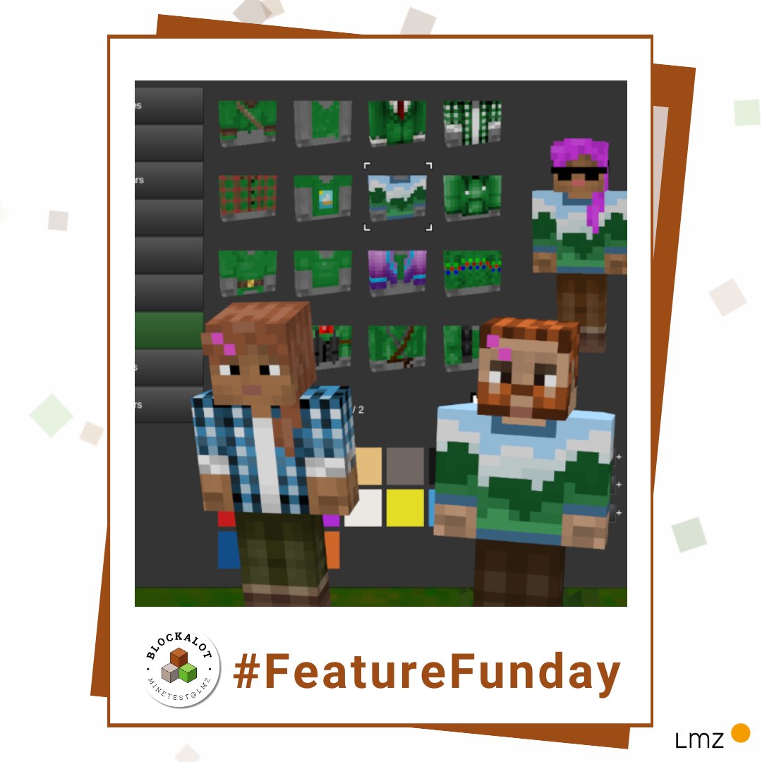 petiteprof79's tweet photo. #FeatureFunday: 🧑🦳⚧️#Vielfalt kennt bei #BLOCKALOT keine Grenzen! Mit unserem neuen #Skin-Editor kannst du dir deinen Avatar für #Minetest einfach zusammenbauen – so #individuell wie du selbst!🌈Erfahre im BLOCKALOT #Wiki, wie es geht: https://t.co/L2vVNP4eVy #edubw #twlz @lmz_bw https://t.co/a0kwlyetiX