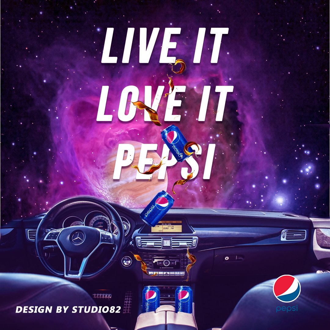 Studio_82's tweet photo. Keeping things fun because sometimes it helps the mood in the studio. Here is our interpretation of an older Pepsi ad. Live it, Love it, Pepsi!! #pepsico #graphicdesigner https://t.co/V1URYU4C7z