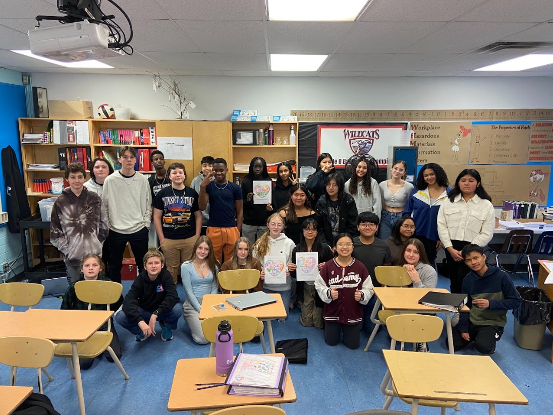 Students at <a href="/SFleth/">SFleth</a> had a blast putting together their Kindness Hearts for #BellLetsTalk Day. Some of the ways they like to show kindness are feeding the hungry, including others, and being accepting of everybody! How do you you show kindness to others?

#MentalHealth #hs4
