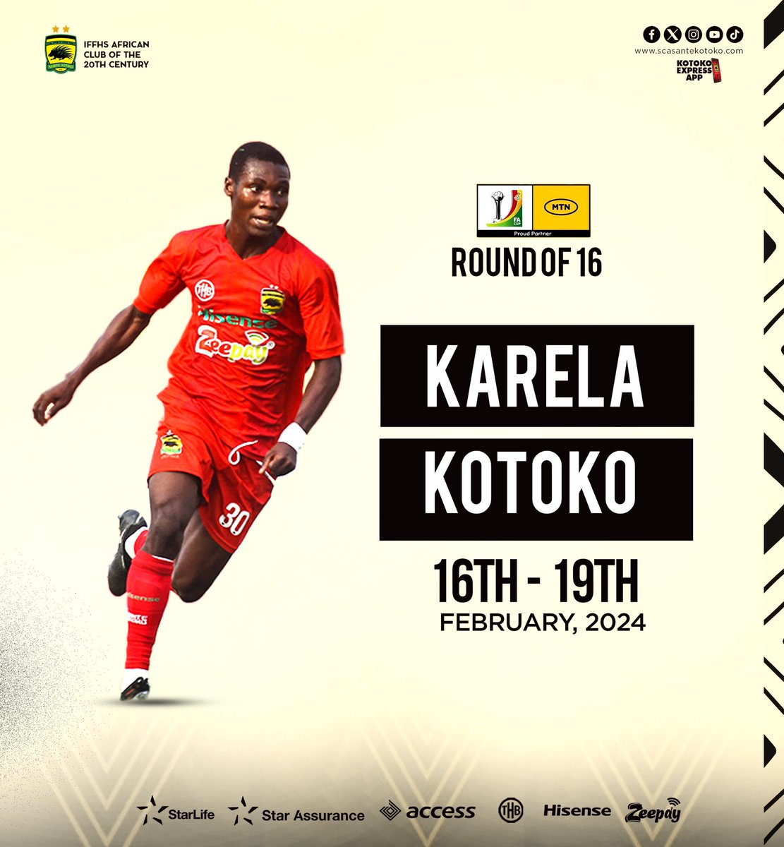 AsanteKotoko_SC's tweet photo. We are paired against Karela United for the round sixteen stage of the FA CUP.

#AKSC #Fabucensus #Kotoko4All 
#FACUP https://t.co/oPi5OcvMHy
