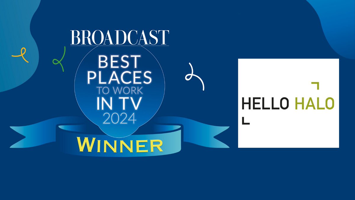 Super, super proud that we have been named one of the best places to work in TV. This is for all the amazing people we work with, that really do make Hello Halo a great place to work 🎉