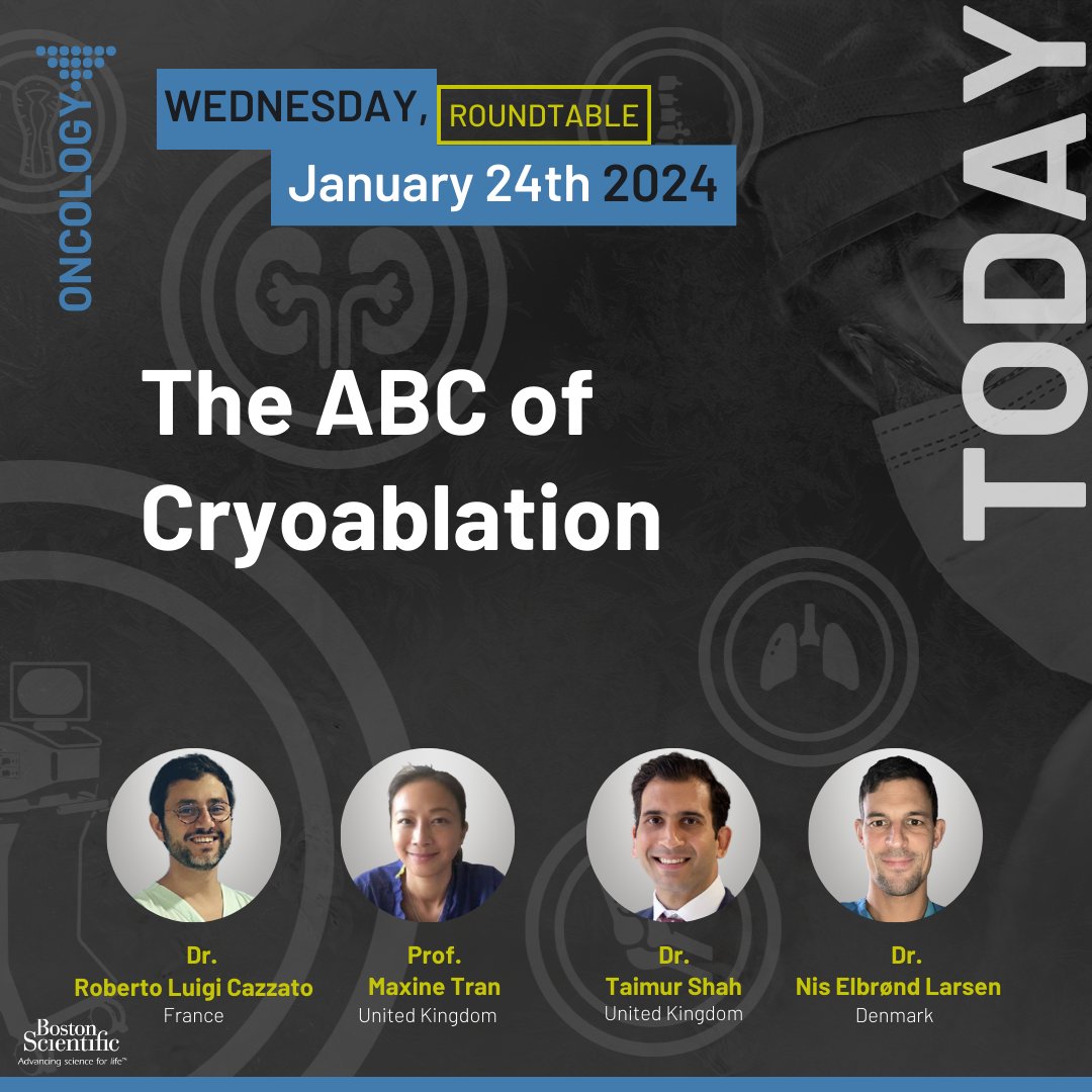 Join us NOW for a special CME-accredited session “the ABC of Cryoablation” to discover the potential of minimally invasive procedures.

Registration: swll.to/CRYO-1

#Cryoablation #cancertherapies #MSK