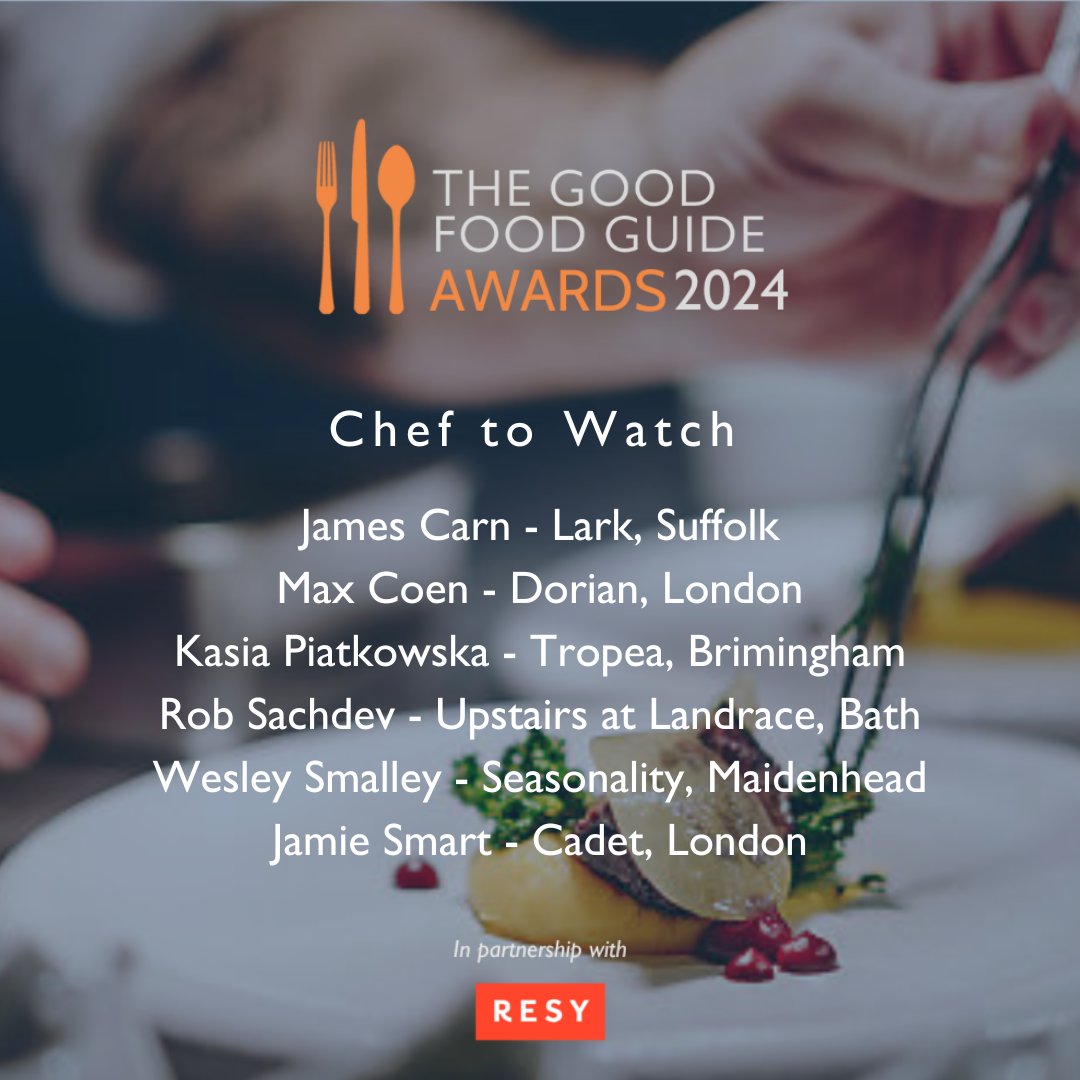 The Good Food Guide’s long-running Chef to Watch award has always recognised young chefs for the confidence and clarity of their cooking - Gareth Ward and Peter Sanchez-Iglesias are notable alumni. Discover our awards shortlist: bit.ly/493A5yr