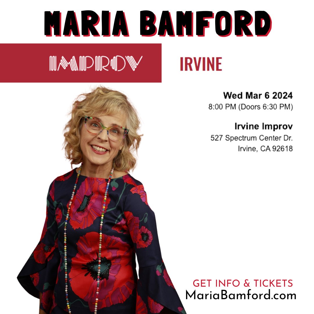 mariabamfoo's tweet photo. 📍 IRVINE, CALIFORNIA! Are you trapped behind the Orange Peel? Come on out and feel comfortable amongst the introverted in a comedy club setting!

📌 Wednesday, March 6th - 8pm show at @TheIrvineImprov!

👉 Get info and Tickets HERE-> https://t.co/HEahp1F4R4 https://t.co/dGq2EYfLf3