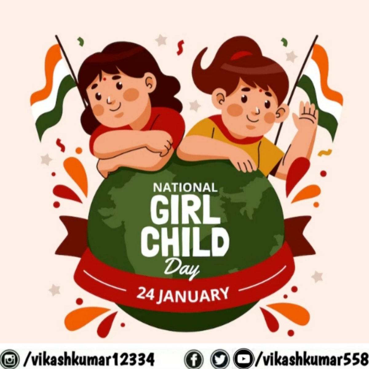 Vikashkumar558's tweet photo. "Wishing all the wonderful girls a Happy #NationalGirlChildDay .Your dreams are valid, your voice matters, and your presence makes the world brighter. Keep shining!" https://t.co/0RLt5bNlcV