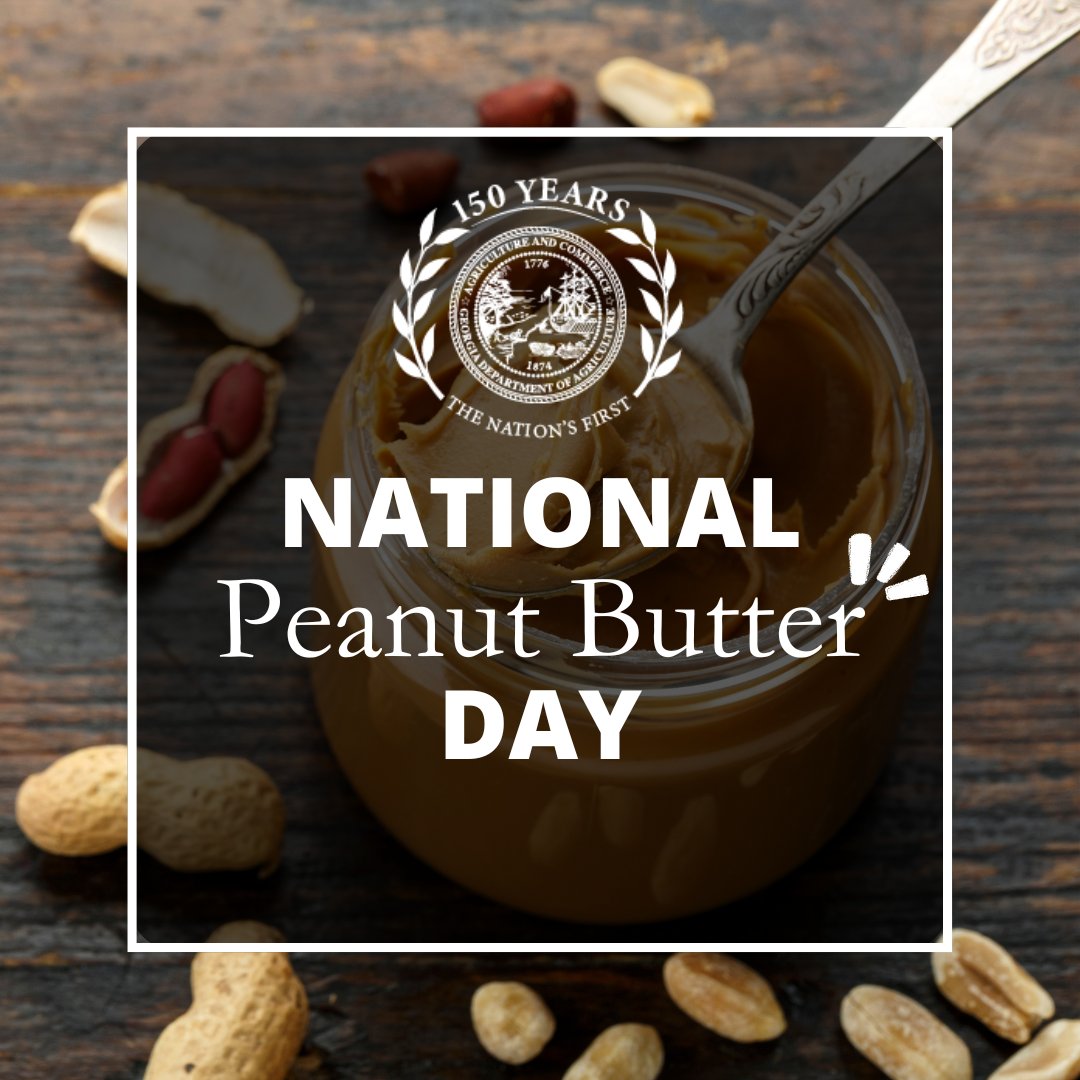 Cheers to #NationalPeanutButterDay! Whether you spread it on toast, pair it with chocolate, or go classic with a PB&J, today is all about honoring this American favorite. Fun fact: Peanuts contribute to a booming $2.2 billion industry in GA! How do you enjoy your peanut butter?