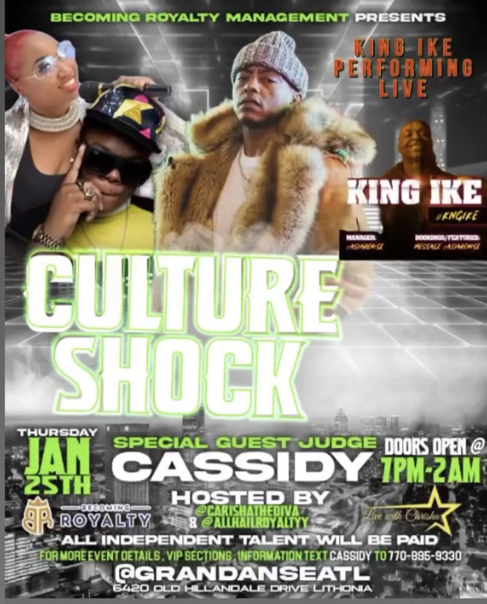 KINGIKEFORLIFE's tweet photo. Going on stage this Thursday!! #liveentertainment #liveshows #concerts #ATL https://t.co/zBwtBJ959R