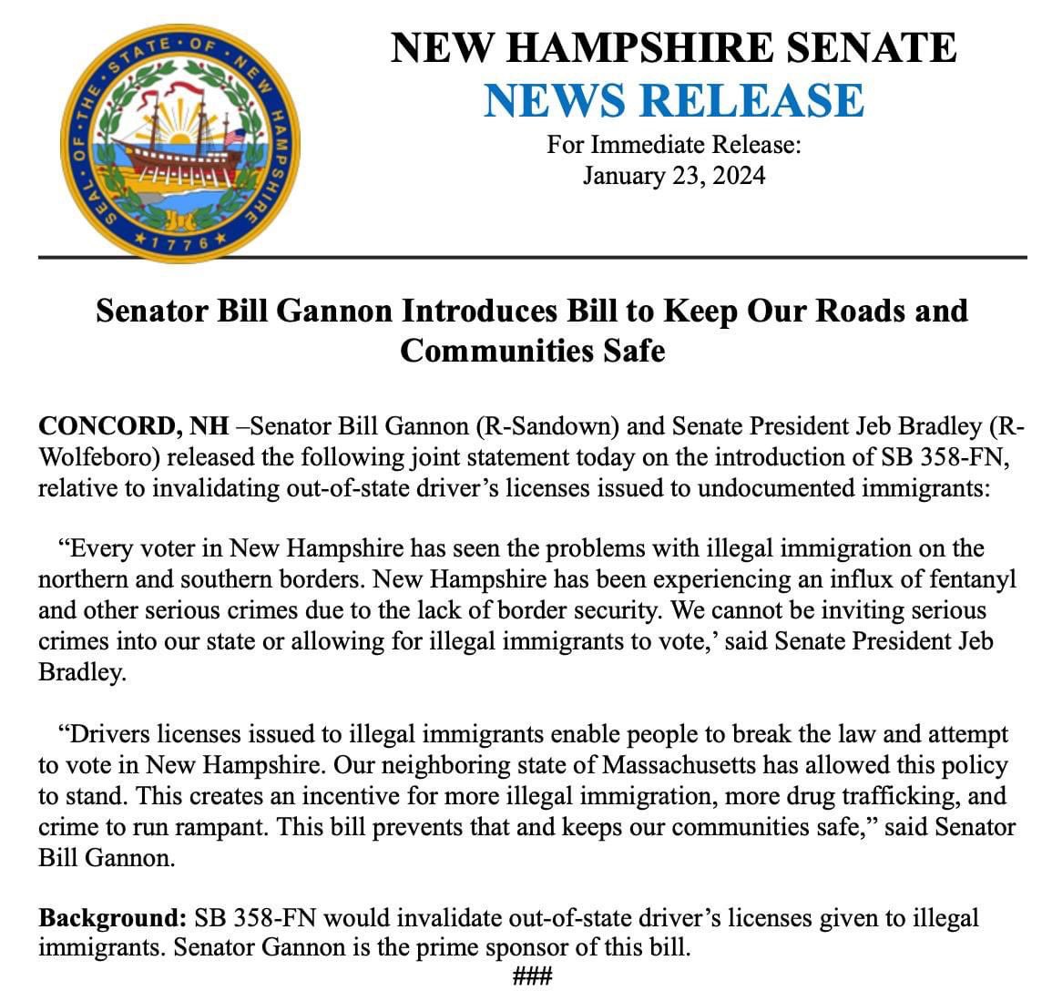 In response to Biden’s border crisis, I’ve introduced legislation to ensure we’re doing everything possible to keep New Hampshire communities safe and secure.