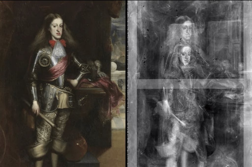 X-ray scans of a painting of Charles II shows that the artist painted over to make him taller