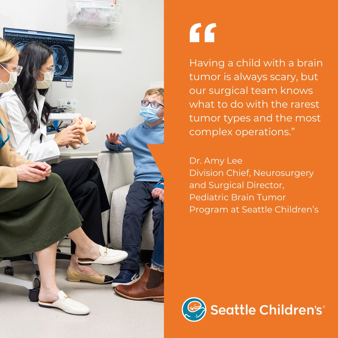 Seattle Children’s neurosurgeons perform significantly more brain tumor operations on children than any other hospital in the region. Learn more: bit.ly/48rw470