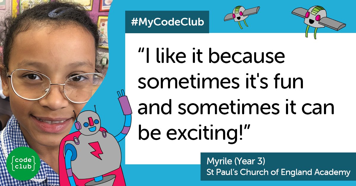 Meet Myrile, a passionate Code Club enthusiast! She's excited to share what she loves most about attending Code Club 💚 #MyCodeClub #CodeClub