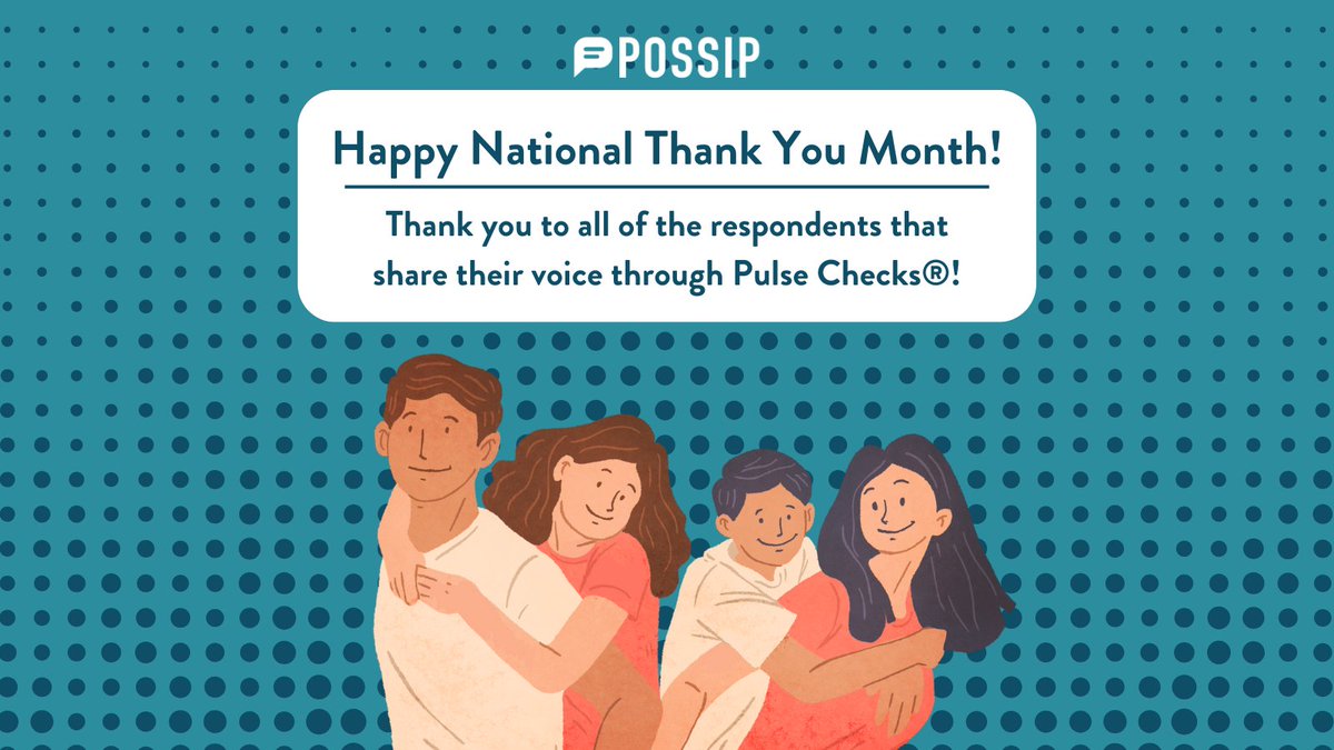 PossipIt's tweet image. You all deserve the BIGGEST thank you! 🤗

#ThankYouMonth #GratefulForYou #PulseChecks