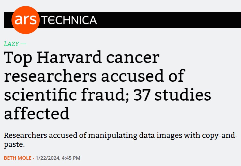 matthew_d_green's tweet photo. What’s most pernicious about scientific fraud is that, while it’s relatively rare in absolute terms, every bad act empowers the know-nothings of the world to dismiss the work of thousands of honest scientists. https://t.co/77XsIEKVPf