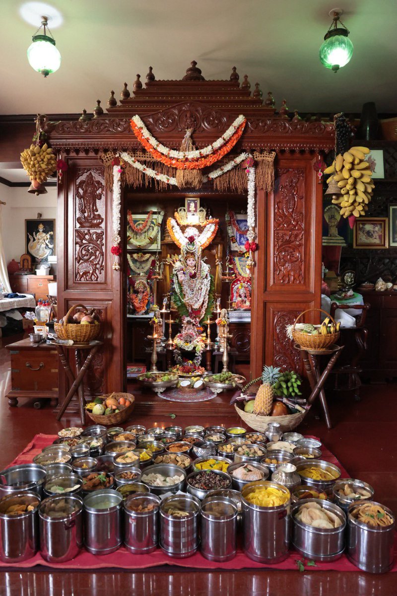 She did it again!. This time on #PranaPratishtha day. 75 naivedya offerings for lord Rama.