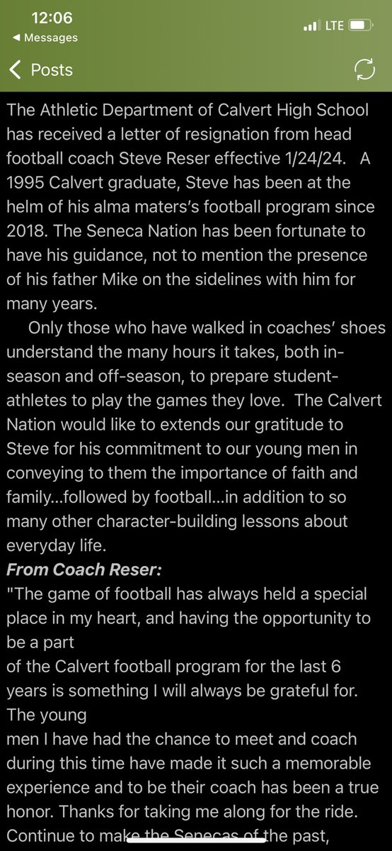 Calvert Athletics tweet media