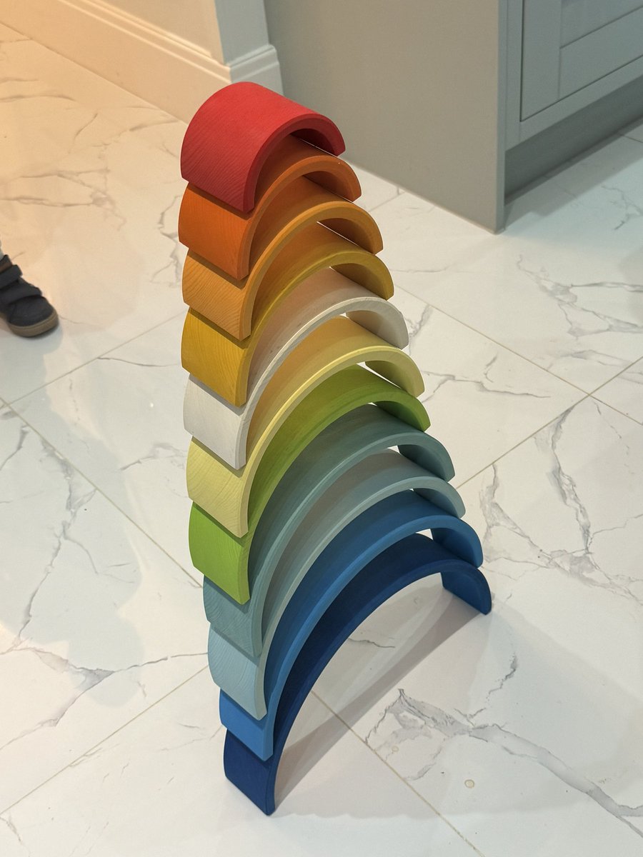 And the results of the <a href="/babipur/">Babi Pur</a> gift! A #grimmsrainbow - literally the most versatile toy. #babipur #woodenrainbow #openendedtoys #grimms