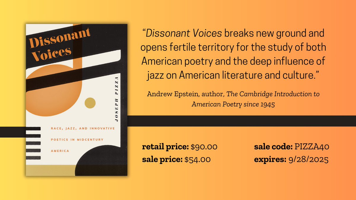 @‌LouisvillConf attendees: Check out this and more in our Contemporary North American Poetry Series + additional titles on sale at our website! #LiteraryStudies #LiteraryCriticism #AmericanLiterature #LiteraryHistory