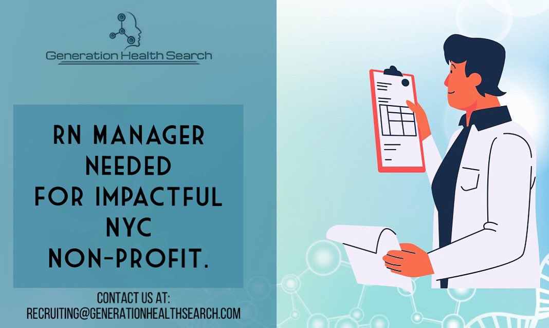 Nursing Leadership Opportunity! 🌟 Join our impactful NYC nonprofit and be a driving force in transforming lives. 🩺🌈 Now hiring an RN Manager to be part of our dedicated team! 🩺✨ Competitive salary: $99k 💙 #NYCNonprofit #NYC #RN #RNManager #ApplyNow #Generationhealthsearch