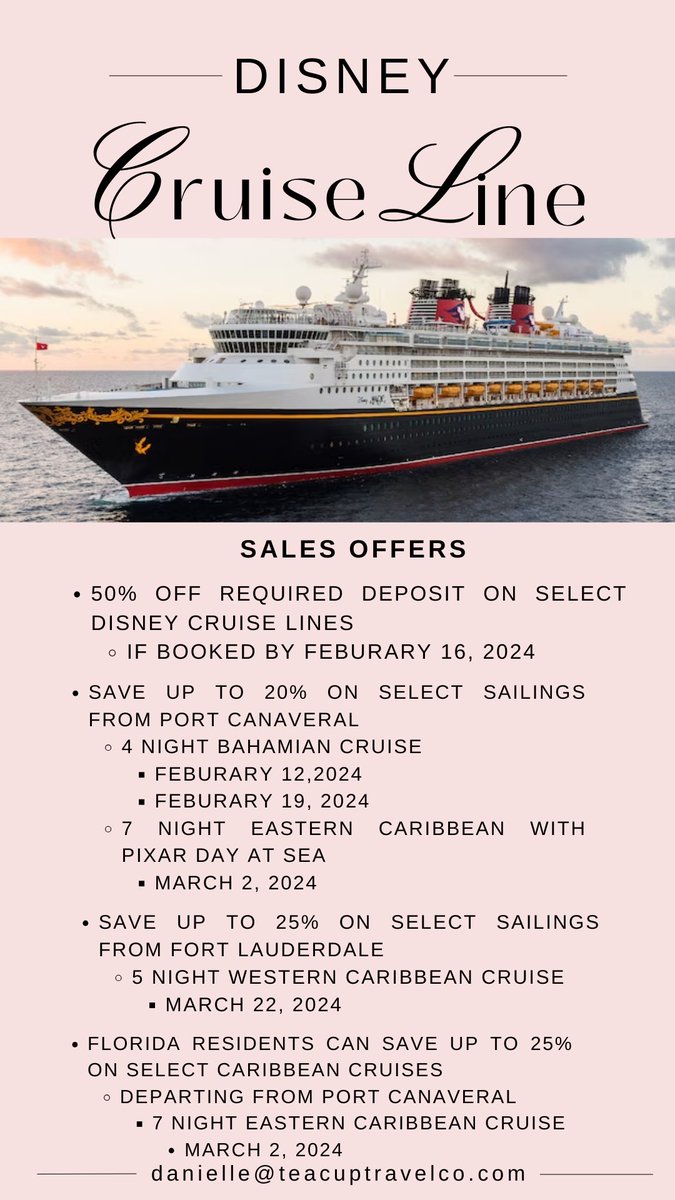 disney_dee_'s tweet photo. 🚨Your favorite vacations have some special offers happening right now!!🚨

Check them out below and let’s get your next vacation booked! 😊

Get with me today! 📧📲

🏰🐭✨🛳️🌎🎢 https://t.co/aE0mO30uv3