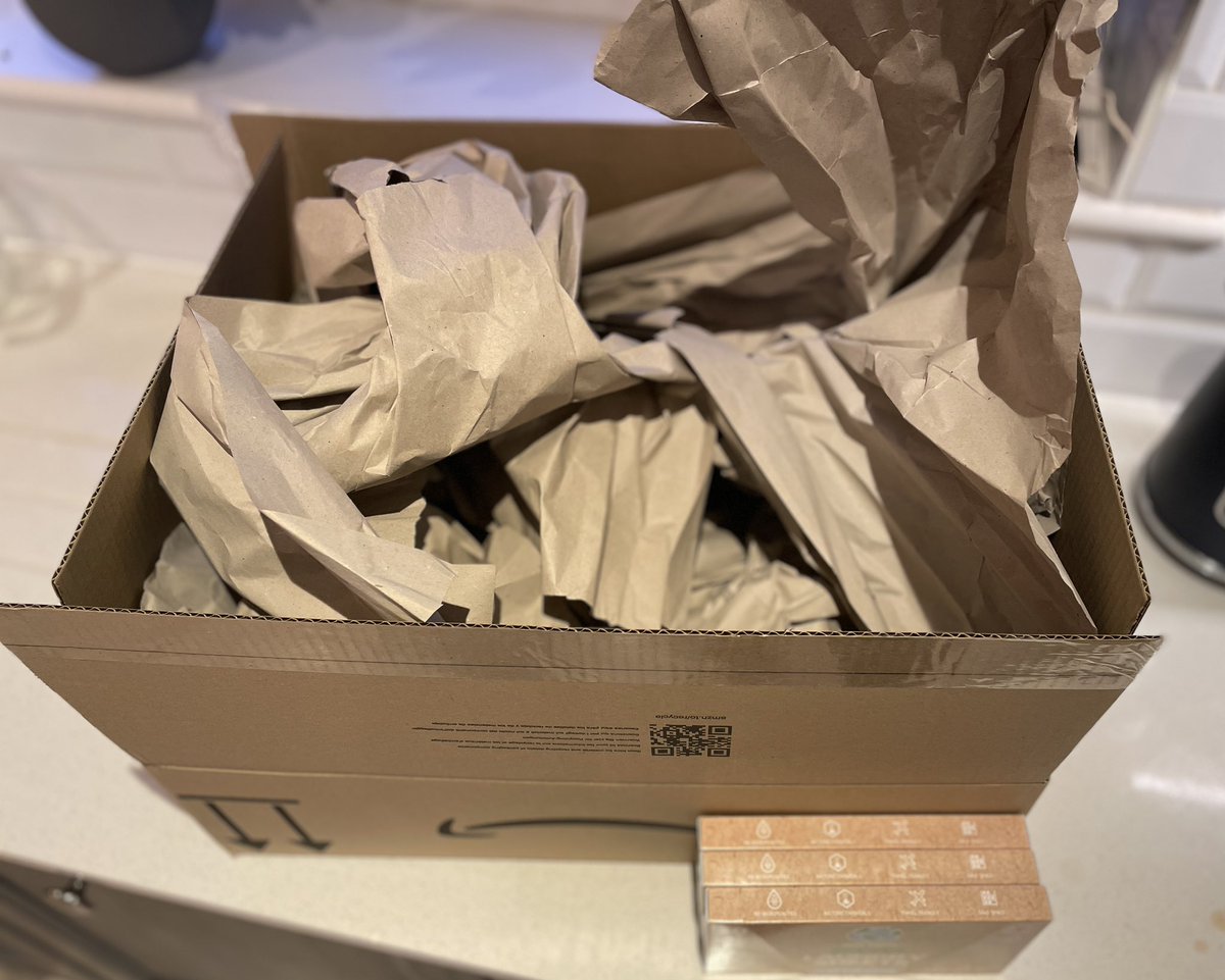 I was being eco friendly buying the Save Earth Eco Laundry Sheets but @AmazonUK decided to contradict that and send them in the biggest box in the World. Amazon please think about the packaging when sending out parcels….! 😡 #ecofriendly