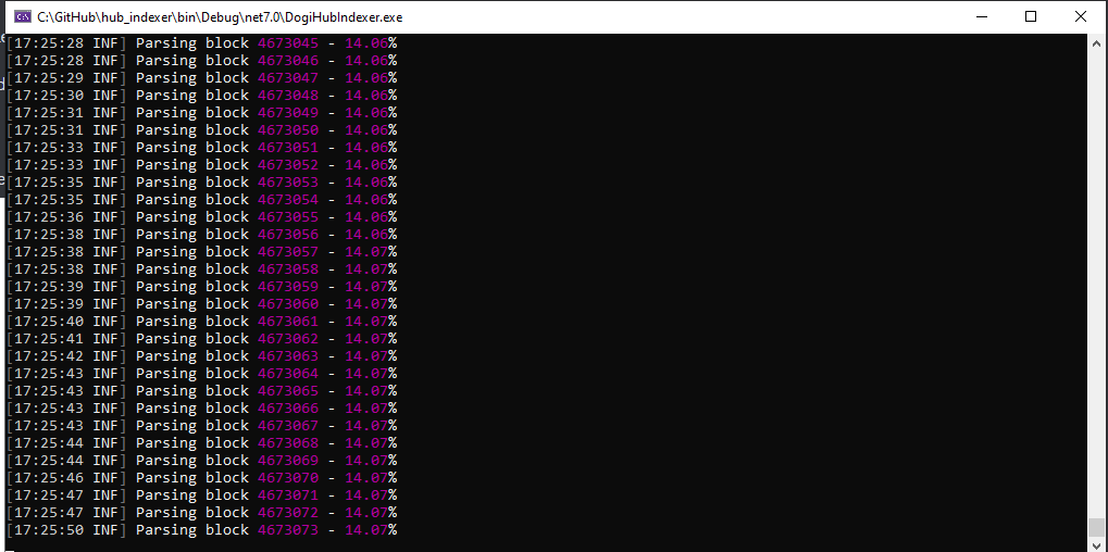 DoginalsHub's tweet photo. $HUB Indexer Progress Update: 
Our custom Indexer is coming along nicely! 
Check out a sneak below. 🖥️

We're excited about the advancements we're making. Stay tuned for more updates as we continue to build ! 

#DRC20 #DOGINALS
