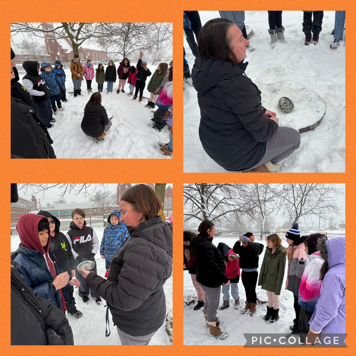 The grade 5/6 class took part in a smudging ceremony. Smudging is a cultural ceremony practiced by a wide variety of Indigenous people in Canada.  Smudging is the practice of burning various medicinal plants to cleanse and connect us with our spirit and with the Creator.#pvnccdsb